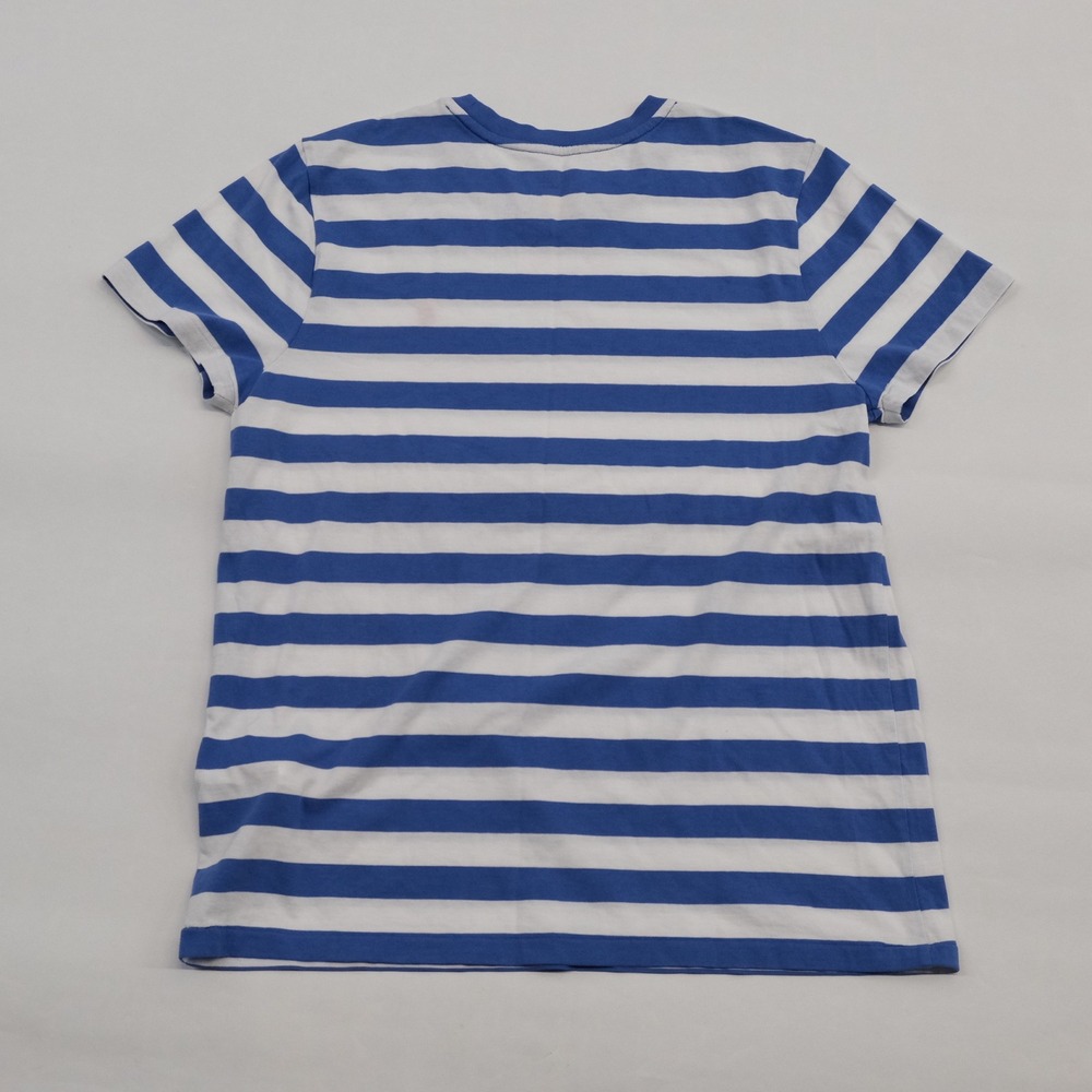 Polo Ralph Lauren T Shirt Womens Blue White Striped Pony Logo M Short Sleeve - Picture 6 of 7